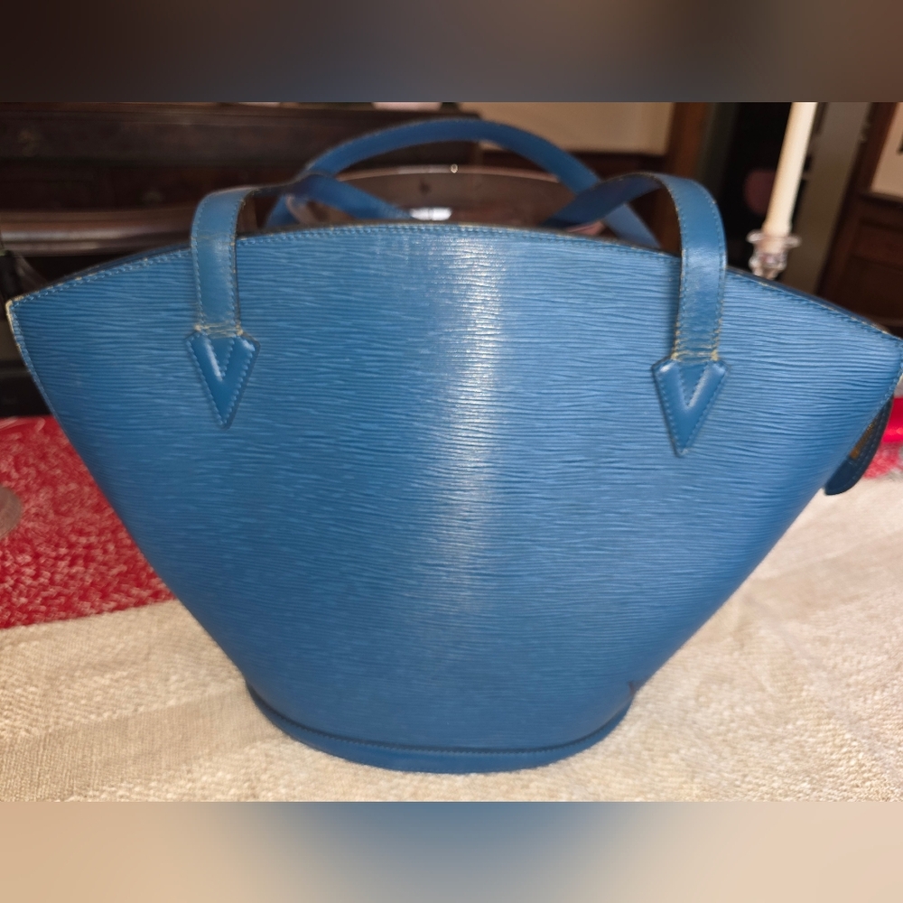Vintage Authentic Louis Vuitton Blue Epi Saint Jacques Shoulder Bag